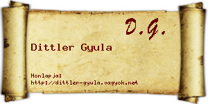 Dittler Gyula névjegykártya