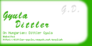 gyula dittler business card